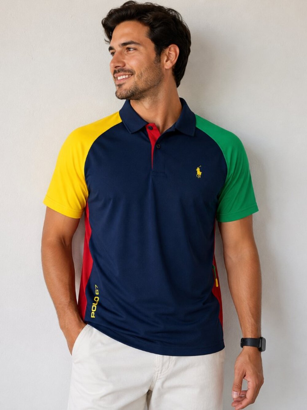 Polo Ralph Lauren RLX67 Performance Colorblock Polo Shirt L